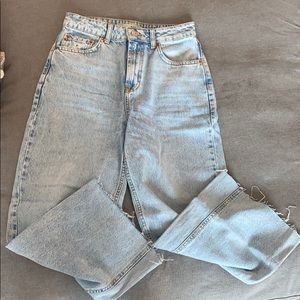 TOPSHOP Moto wide legs cropped jeans